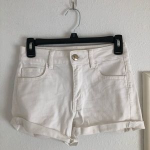 White high waisted shorts
